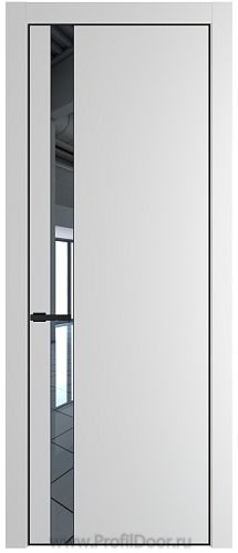 Дверь Profil Doors 18PE цвет Крем Вайт (RAL 120-02) кромка Черный матовый RAL9005 стекло Зеркало