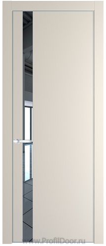 Дверь Profil Doors 18PE цвет Кремовая Магнолия (RAL 120-04) кромка Серебро стекло Зеркало