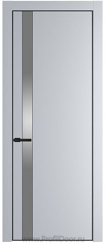 Дверь Profil Doors 18PE цвет Лайт Грей (RAL 870-01) кромка Черный матовый RAL9005 стекло Lacobel Серебро Матлак