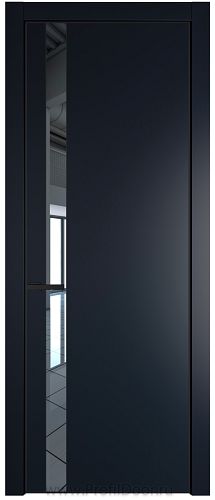 Дверь Profil Doors 18PE цвет Нэви Блу (RAL 7016) кромка Черный матовый RAL9005 стекло Зеркало