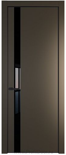 Дверь Profil Doors 18PE цвет Перламутр бронза кромка Черный матовый RAL9005 стекло Lacobel Черный лак
