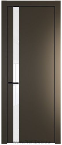 Дверь Profil Doors 18PE цвет Перламутр бронза кромка Черный матовый RAL9005 стекло Lacobel лак Классик