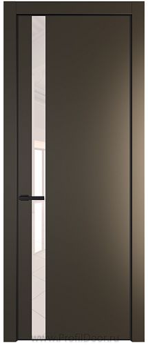 Дверь Profil Doors 18PE цвет Перламутр бронза кромка Черный матовый RAL9005 стекло Lacobel Перламутровый лак