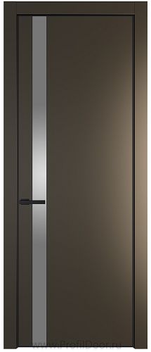 Дверь Profil Doors 18PE цвет Перламутр бронза кромка Черный матовый RAL9005 стекло Lacobel Серебро Матлак