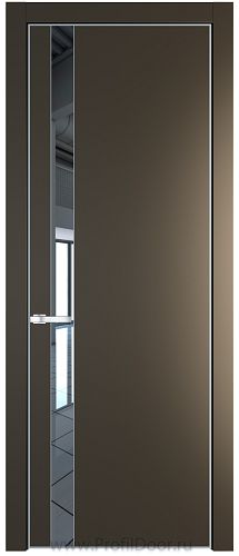 Дверь Profil Doors 18PE цвет Перламутр бронза кромка Серебро стекло Зеркало
