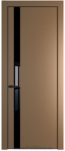Дверь Profil Doors 18PE цвет Перламутр золото кромка Черный матовый RAL9005 стекло Lacobel Черный лак