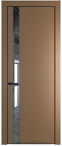 Дверь Profil Doors 18PE цвет Перламутр золото кромка Черный матовый RAL9005 стекло Зеркало