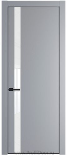 Дверь Profil Doors 18PE цвет Смоки (RAL 870-02) кромка Черный матовый RAL9005 стекло Lacobel лак Классик