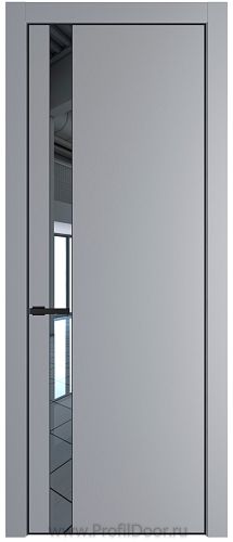 Дверь Profil Doors 18PE цвет Смоки (RAL 870-02) кромка Черный матовый RAL9005 стекло Зеркало