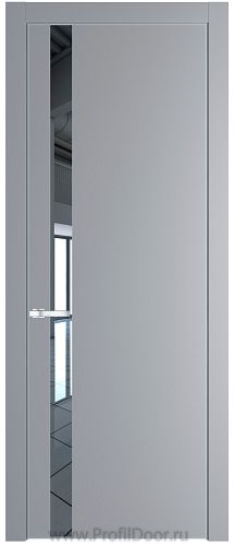 Дверь Profil Doors 18PE цвет Смоки (RAL 870-02) кромка Серебро стекло Зеркало
