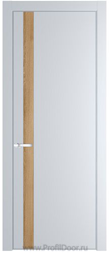 Дверь Profil Doors 18PE цвет Вайт (RAL 110 96 02) кромка Серебро вставка Дуб Карамель