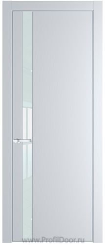 Дверь Profil Doors 18PE цвет Вайт (RAL 110 96 02) кромка Серебро стекло Lacobel Белый лак