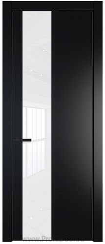 Дверь Profil Doors 19PE цвет Блэк кромка Черный матовый RAL9005 стекло Lacobel лак Классик