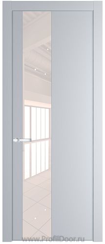 Дверь Profil Doors 19PE цвет Лайт Грей (RAL 870-01) кромка Серебро стекло Lacobel Перламутровый лак