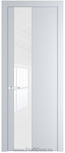 Дверь Profil Doors 19PE цвет Вайт (RAL 110 96 02) кромка Серебро стекло Lacobel лак Классик