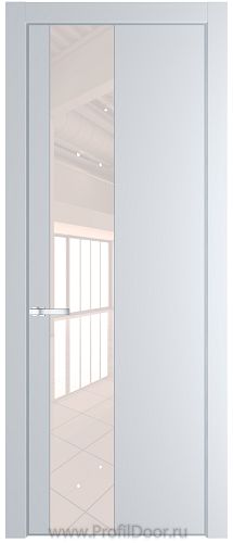 Дверь Profil Doors 19PE цвет Вайт (RAL 110 96 02) кромка Серебро стекло Lacobel Перламутровый лак