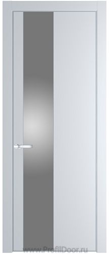 Дверь Profil Doors 19PE цвет Вайт (RAL 110 96 02) кромка Серебро стекло Lacobel Серебро Матлак