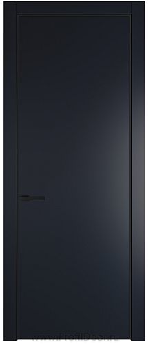 Дверь Profil Doors 1PE цвет Нэви Блу (RAL 7016) кромка Черный матовый RAL9005