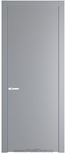 Дверь Profil Doors 1PE цвет Смоки (RAL 870-02) кромка Серебро