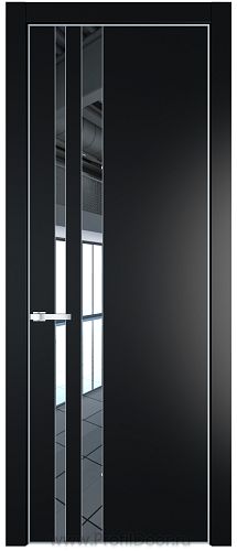 Дверь Profil Doors 20PE цвет Блэк кромка Серебро стекло Зеркало