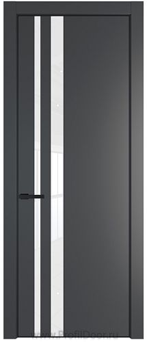 Дверь Profil Doors 20PE цвет Графит (Pantone 425С) кромка Черный матовый RAL9005 стекло Lacobel лак Классик