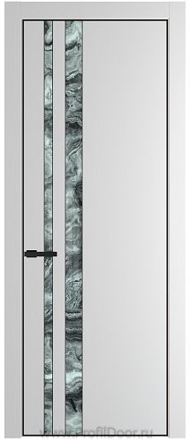 Дверь Profil Doors 20PE цвет Крем Вайт (RAL 120-02) кромка Черный матовый RAL9005 стекло Атриум серебро