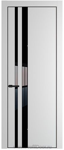 Дверь Profil Doors 20PE цвет Крем Вайт (RAL 120-02) кромка Черный матовый RAL9005 стекло Lacobel Черный лак