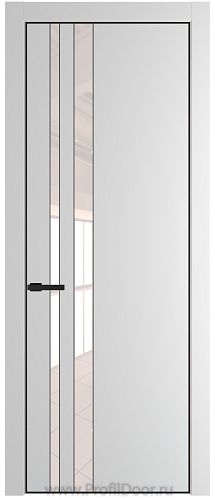 Дверь Profil Doors 20PE цвет Крем Вайт (RAL 120-02) кромка Черный матовый RAL9005 стекло Lacobel Перламутровый лак