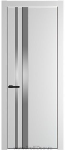 Дверь Profil Doors 20PE цвет Крем Вайт (RAL 120-02) кромка Черный матовый RAL9005 стекло Lacobel Серебро Матлак