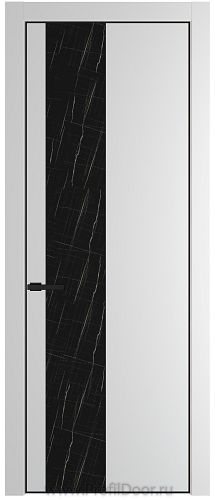 Дверь Profil Doors 20PE цвет Крем Вайт (RAL 120-02) кромка Черный матовый RAL9005 стекло Неро мрамор
