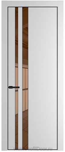 Дверь Profil Doors 20PE цвет Крем Вайт (RAL 120-02) кромка Черный матовый RAL9005 стекло Зеркало Bronza