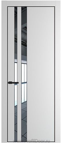 Дверь Profil Doors 20PE цвет Крем Вайт (RAL 120-02) кромка Черный матовый RAL9005 стекло Зеркало