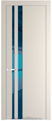 Дверь Profil Doors 20PE цвет Кремовая Магнолия (RAL 120-04) кромка Серебро стекло Зеркало Blue