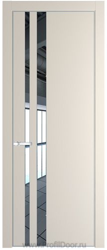 Дверь Profil Doors 20PE цвет Кремовая Магнолия (RAL 120-04) кромка Серебро стекло Зеркало