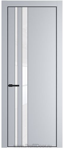 Дверь Profil Doors 20PE цвет Лайт Грей (RAL 870-01) кромка Черный матовый RAL9005 стекло Lacobel лак Классик