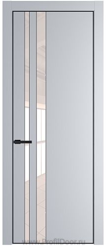 Дверь Profil Doors 20PE цвет Лайт Грей (RAL 870-01) кромка Черный матовый RAL9005 стекло Lacobel Перламутровый лак