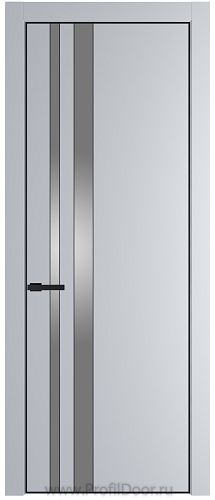 Дверь Profil Doors 20PE цвет Лайт Грей (RAL 870-01) кромка Черный матовый RAL9005 стекло Lacobel Серебро Матлак