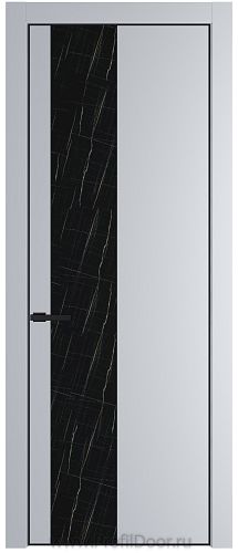 Дверь Profil Doors 20PE цвет Лайт Грей (RAL 870-01) кромка Черный матовый RAL9005 стекло Неро мрамор