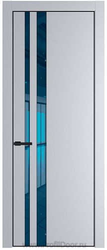 Дверь Profil Doors 20PE цвет Лайт Грей (RAL 870-01) кромка Черный матовый RAL9005 стекло Зеркало Blue