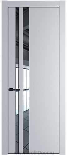 Дверь Profil Doors 20PE цвет Лайт Грей (RAL 870-01) кромка Черный матовый RAL9005 стекло Зеркало