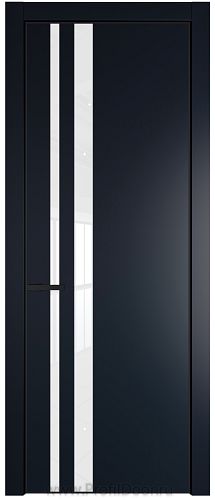 Дверь Profil Doors 20PE цвет Нэви Блу (RAL 7016) кромка Черный матовый RAL9005 стекло Lacobel лак Классик