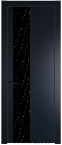 Дверь Profil Doors 20PE цвет Нэви Блу (RAL 7016) кромка Черный матовый RAL9005 стекло Неро мрамор