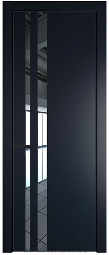Дверь Profil Doors 20PE цвет Нэви Блу (RAL 7016) кромка Черный матовый RAL9005 стекло Зеркало