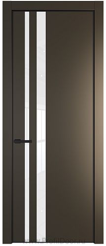 Дверь Profil Doors 20PE цвет Перламутр бронза кромка Черный матовый RAL9005 стекло Lacobel лак Классик