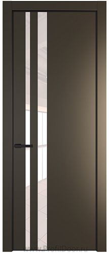 Дверь Profil Doors 20PE цвет Перламутр бронза кромка Черный матовый RAL9005 стекло Lacobel Перламутровый лак