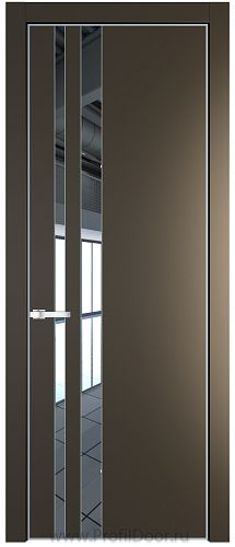 Дверь Profil Doors 20PE цвет Перламутр бронза кромка Серебро стекло Зеркало