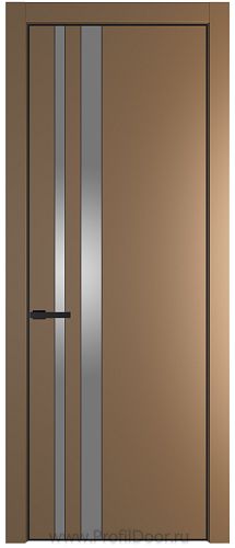 Дверь Profil Doors 20PE цвет Перламутр золото кромка Черный матовый RAL9005 стекло Lacobel Серебро Матлак