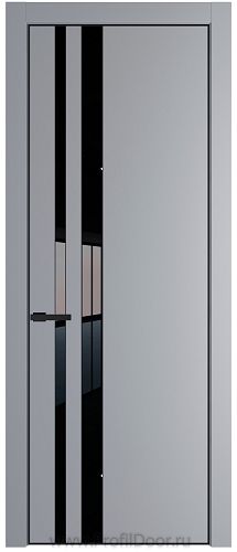 Дверь Profil Doors 20PE цвет Смоки (RAL 870-02) кромка Черный матовый RAL9005 стекло Lacobel Черный лак