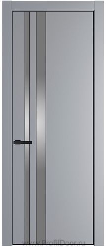Дверь Profil Doors 20PE цвет Смоки (RAL 870-02) кромка Черный матовый RAL9005 стекло Lacobel Серебро Матлак