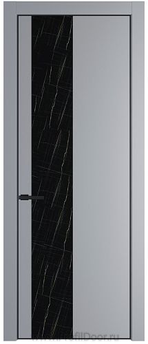 Дверь Profil Doors 20PE цвет Смоки (RAL 870-02) кромка Черный матовый RAL9005 стекло Неро мрамор